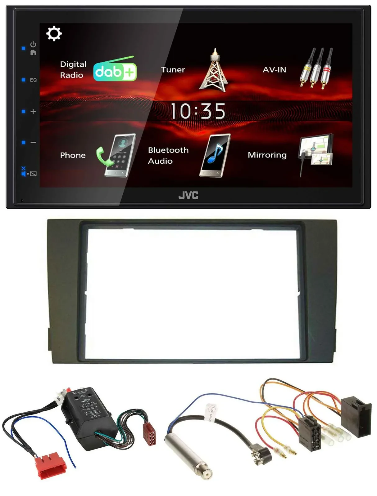 Автомагнитола для Audi A6 (C5) 2001–2005 JVC 2DIN, USB, Bluetooth, DAB, MP3