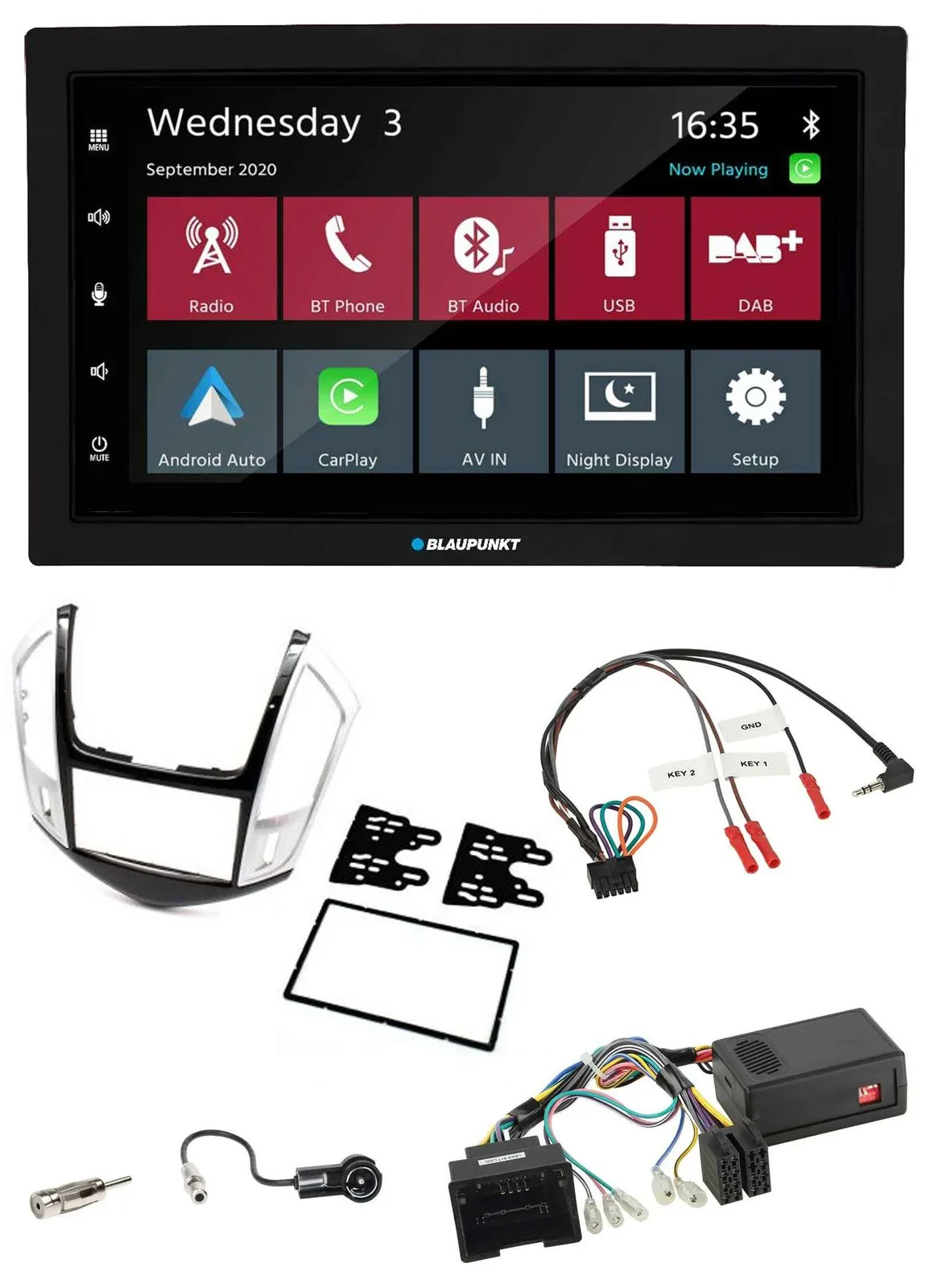 Blaupunkt DAB Bluetooth USB Lenkrad 2DIN Autoradio für Chevrolet Cruze 2011-2016