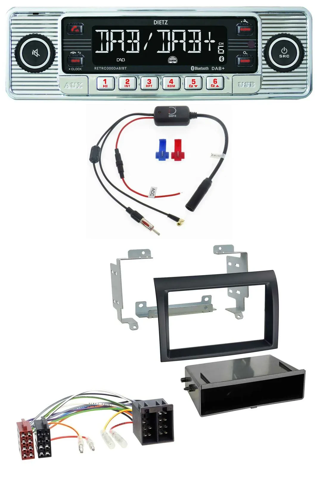Dietz DAB USB MP3 Bluetooth Autoradio für Citroen Jumper Fiat Ducato 06-11 schwa