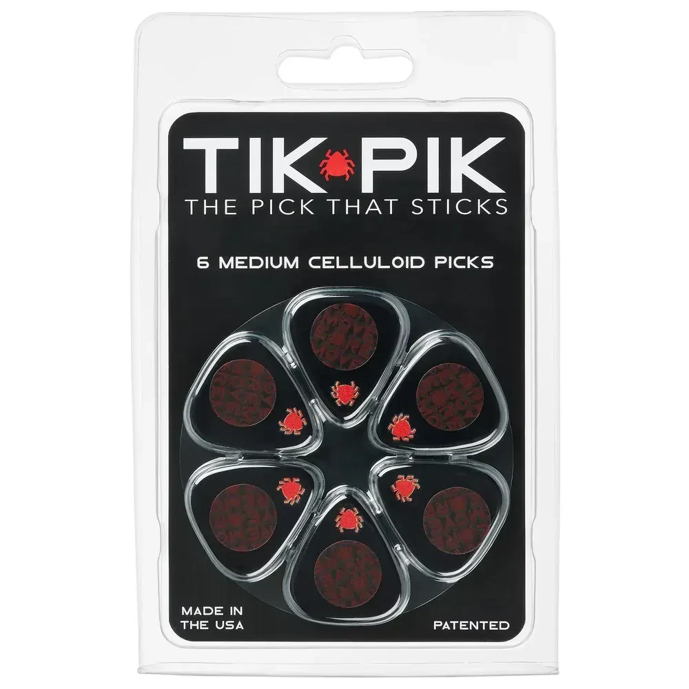 Медиаторы Tik Pik Stick-On Celluloid Medium Black (6 штук)