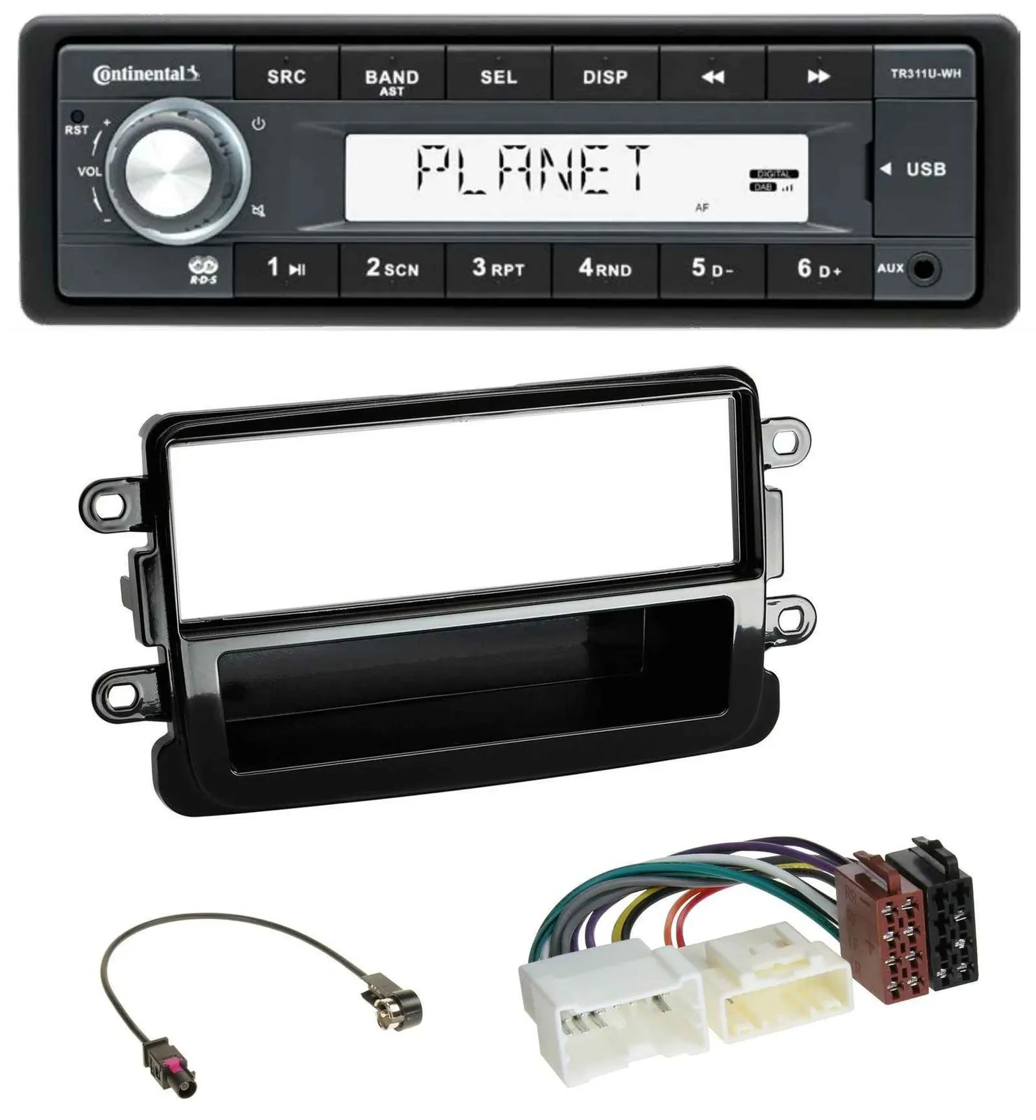 Continental USB MP3 AUX 1DIN Autoradio für Dacia Lodgy Dokker Duster Sandero- pi