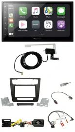 Pioneer USB Lenkrad 2DIN Bluetooth DAB Autoradio für BMW 1er aut. Klima E81/E82/