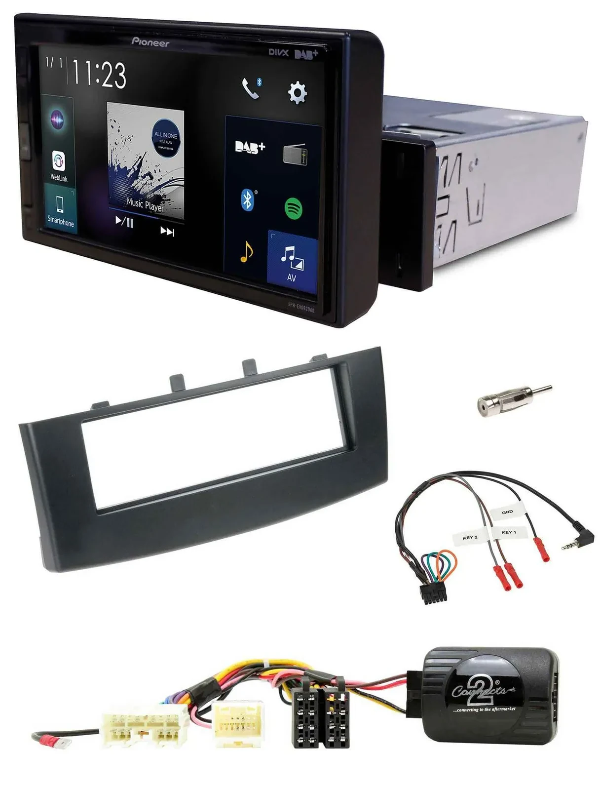 Pioneer DAB Lenkrad Bluetooth USB Autoradio für Mitsubishi Colt 2008-2012