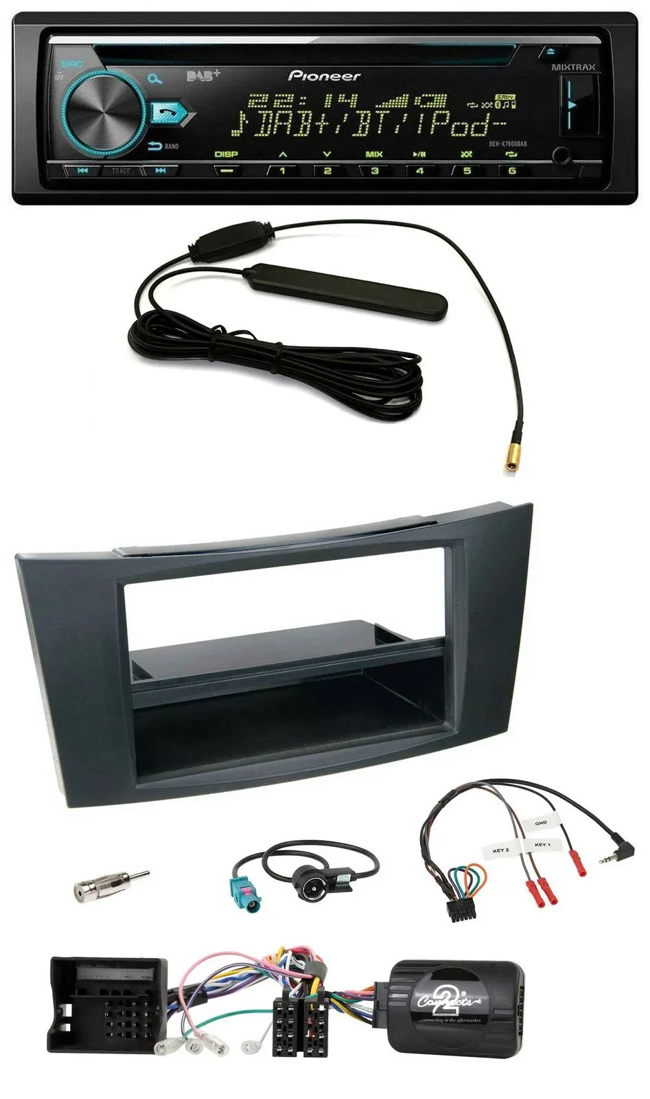 Pioneer CD MP3 Lenkrad DAB USB Autoradio für Mercedes E-Klasse 2002-2008 W211