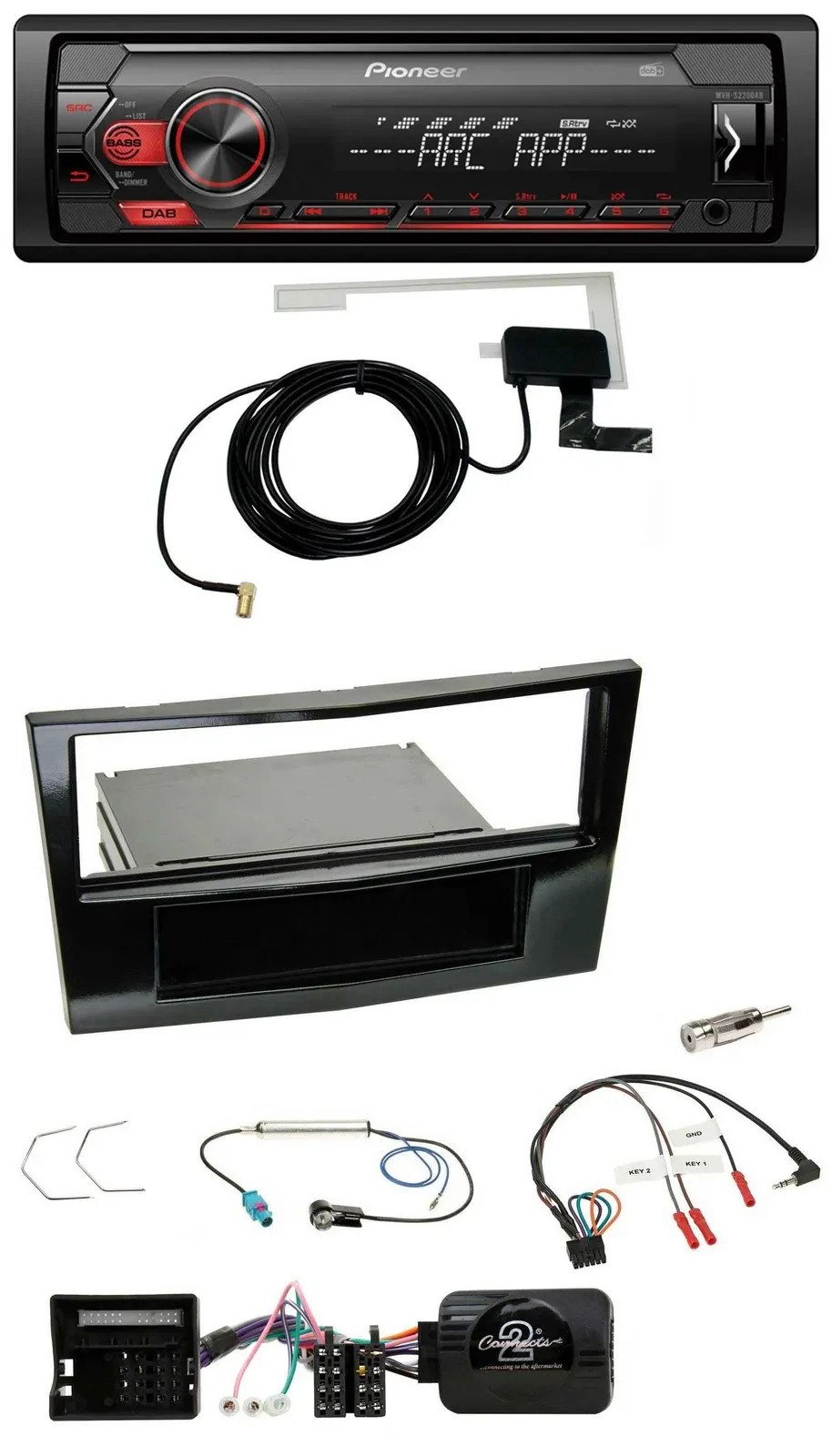 Pioneer 1DIN USB DAB MP3 Lenkrad Autoradio für Opel Astra H Corsa D Zafira B Kla