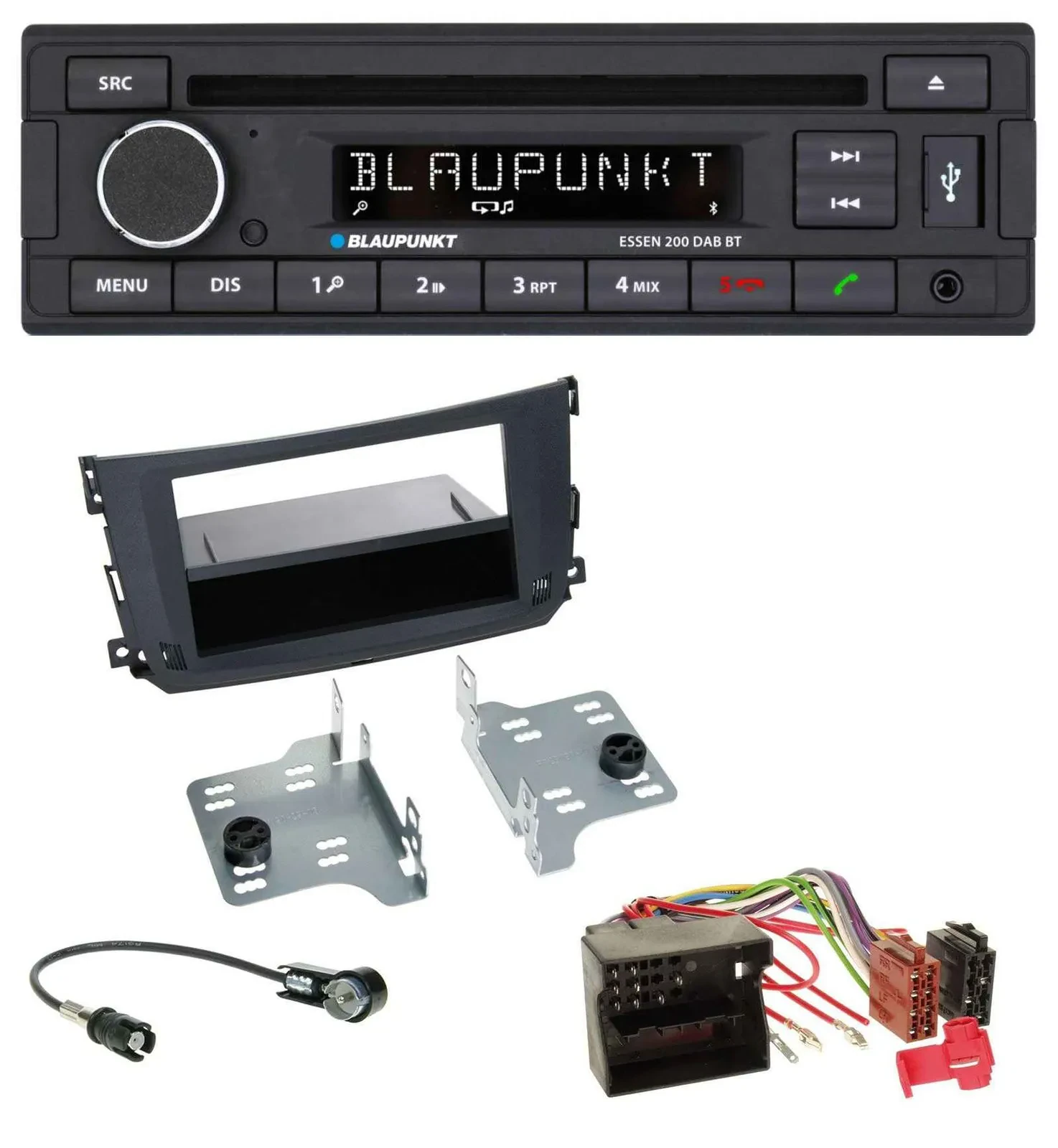 Blaupunkt USB MP3 Bluetooth DAB CD Autoradio für Smart ForTwo (451, 2010-2015)