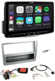 Автомагнитола для Honda Civic 2004–2006 Alpine Bluetooth, USB, DAB, серебристая, поддержка управления с руля
