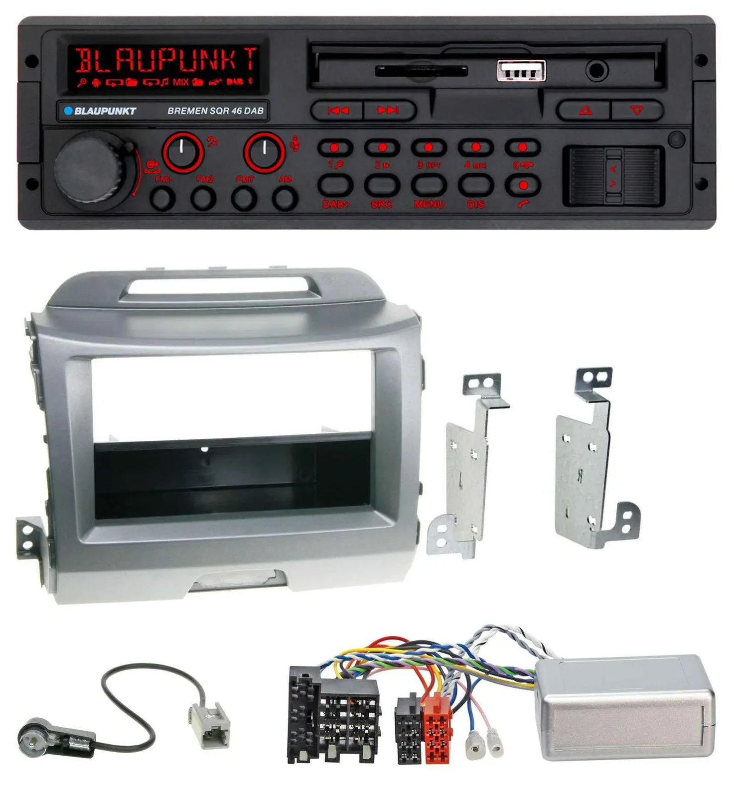Blaupunkt SD Lenkrad USB Bluetooth DAB Autoradio für Kia Sportage 3 2010-15 silb