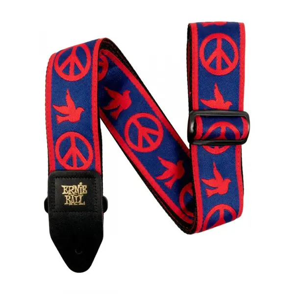 Ремень для гитары Ernie Ball 4698 Jacquard Peace Love Dove Red and Blue