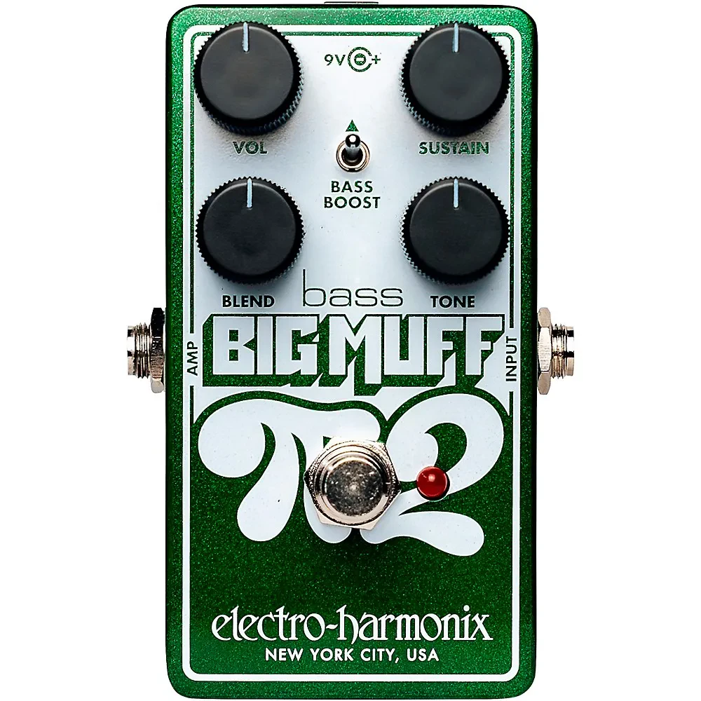 Педаль эффектов для бас-гитары Electro-Harmonix Bass Big Muff Pi 2 fuzz, зеленая