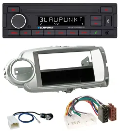 Автомагнитола Blaupunkt DAB, MP3, Bluetooth, USB для Toyota Yaris (2011–2014) серебристая