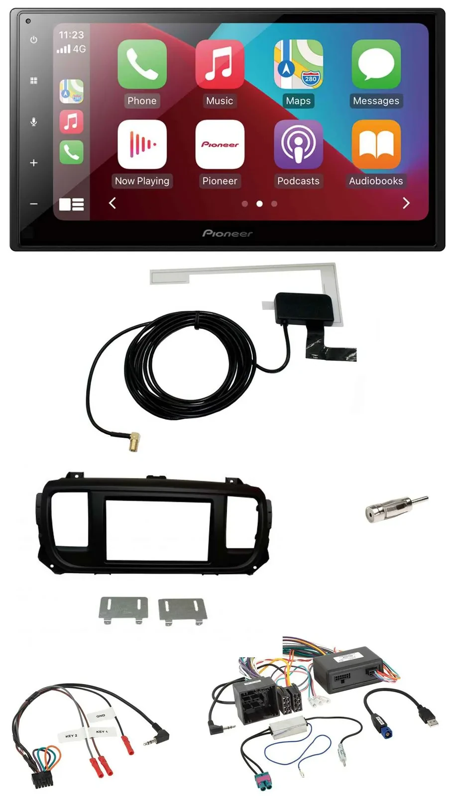 Pioneer USB Bluetooth DAB Lenkrad 2DIN Autoradio für Citroen Jumpy Spacetourer P