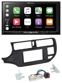 Pioneer 2DIN MP3 USB DAB DVD Bluetooth Autoradio für Kia Rio 11-14 UB schwarz