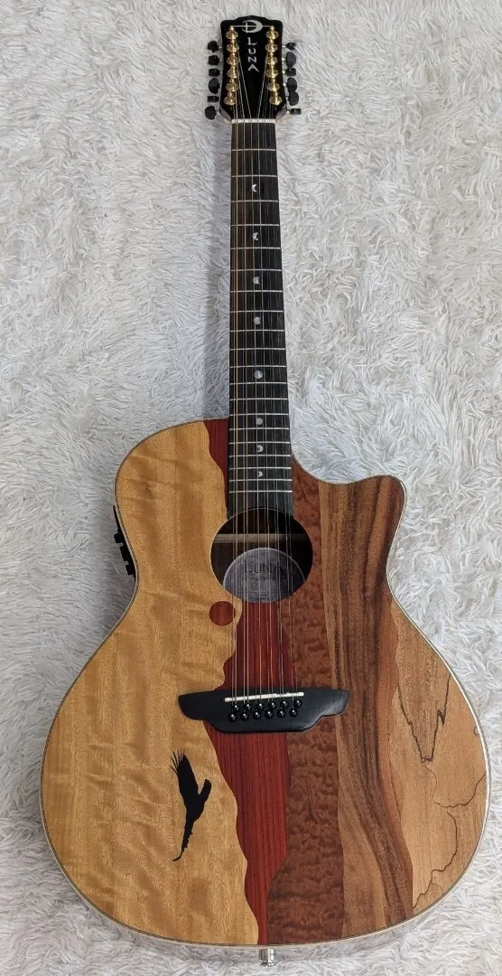 Luna Guitars Luna Vista Eagle 12 String  Tropical Wood Acoustic Electric Guitar w/Hard Case
