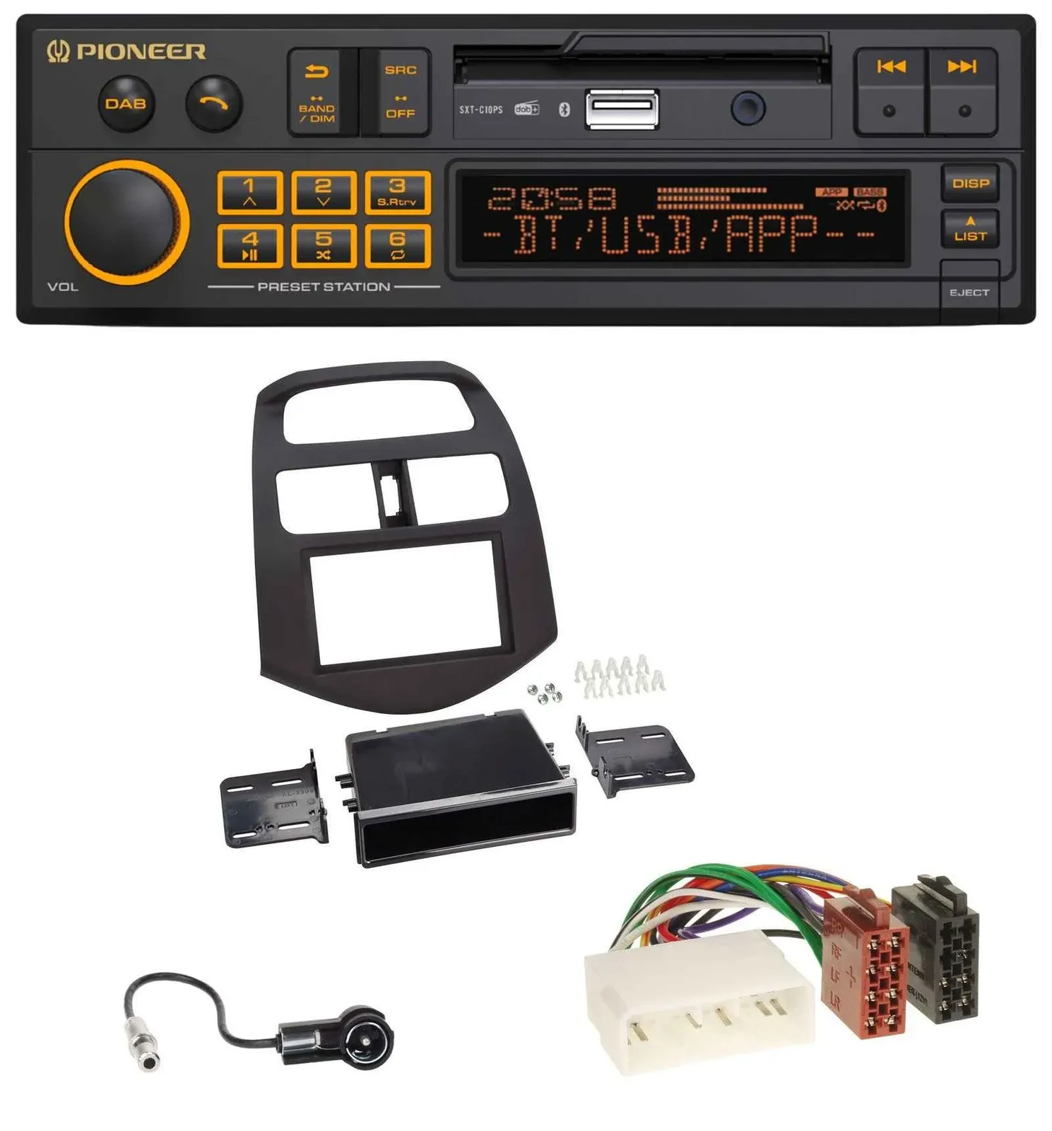 Автомагнитола для Chevrolet Spark Pioneer DAB, MP3, USB, Bluetooth (KLM 2012-2013)