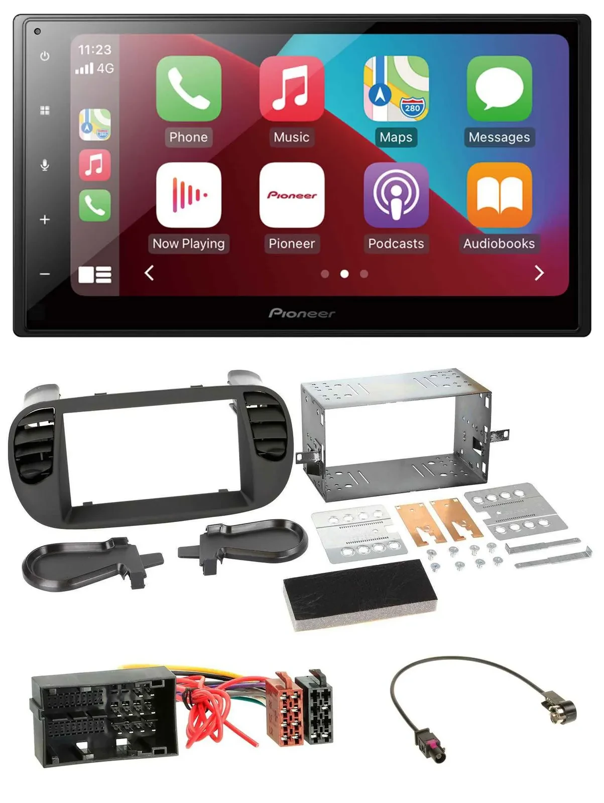 Pioneer USB MP3 DAB 2DIN Bluetooth Autoradio für Fiat 500 ab 12 soft touch