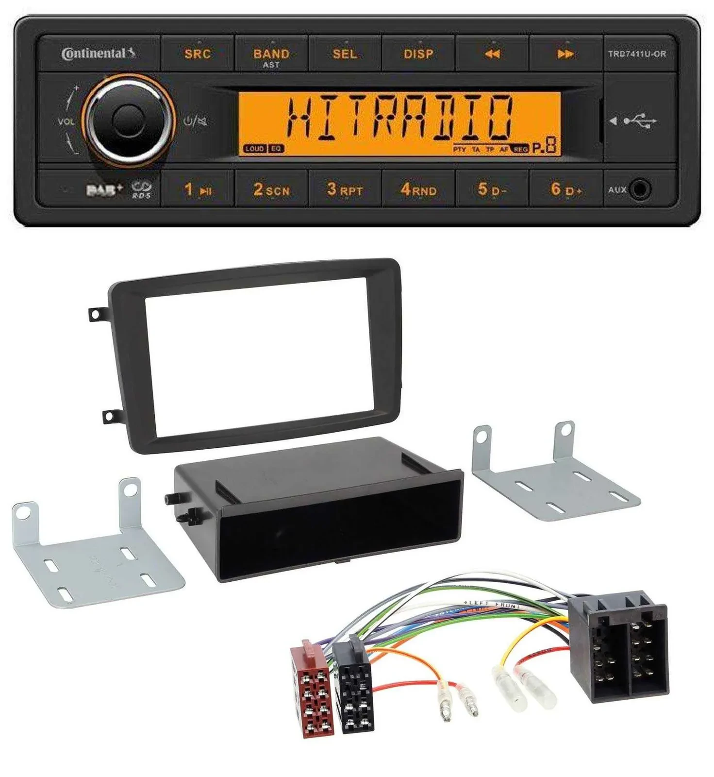 Continental 1DIN DAB MP3 AUX USB Autoradio für Mercedes C-Klasse CLK Vito Viano