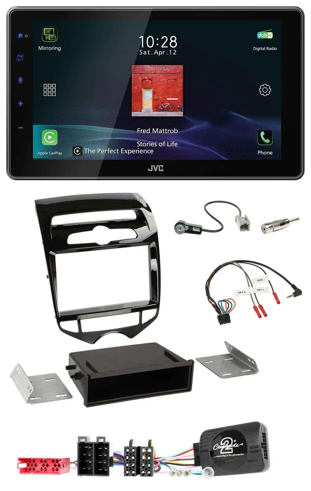 JVC DAB Lenkrad Bluetooth USB Autoradio für Hyundai ix20 ab 2010 autom. Klima