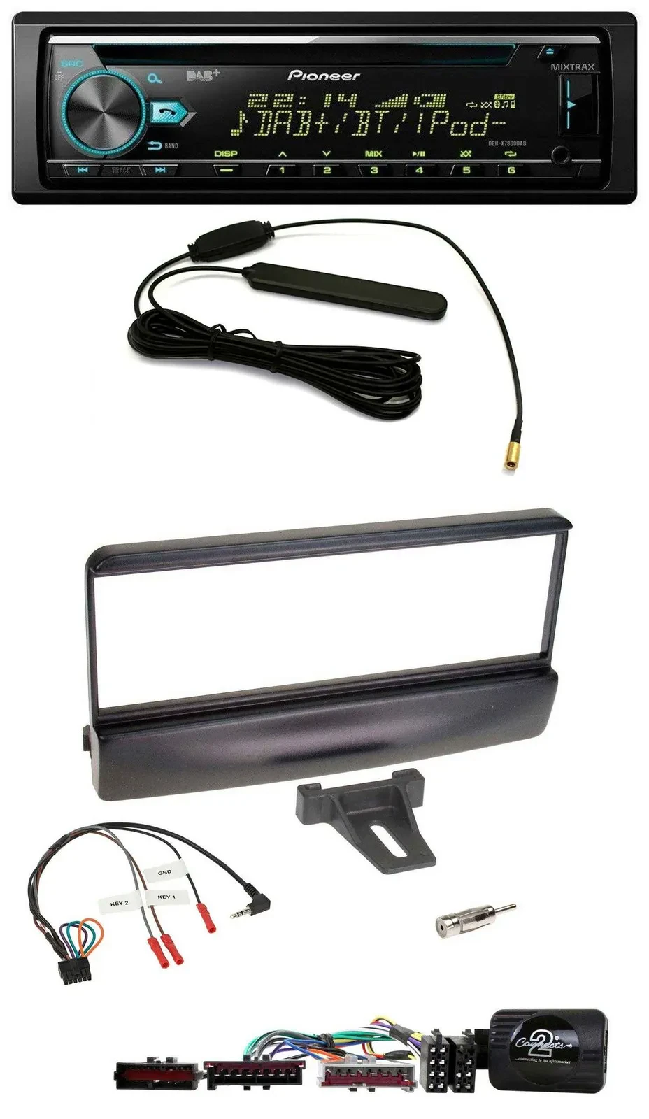 Pioneer CD MP3 Lenkrad DAB USB Autoradio für Ford Escort Focus schwarz