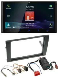 Автомагнитола JVC 2DIN DAB Bluetooth USB MP3 для Audi A4 B6/B7 2000–2008, совместима с Bose активной системой