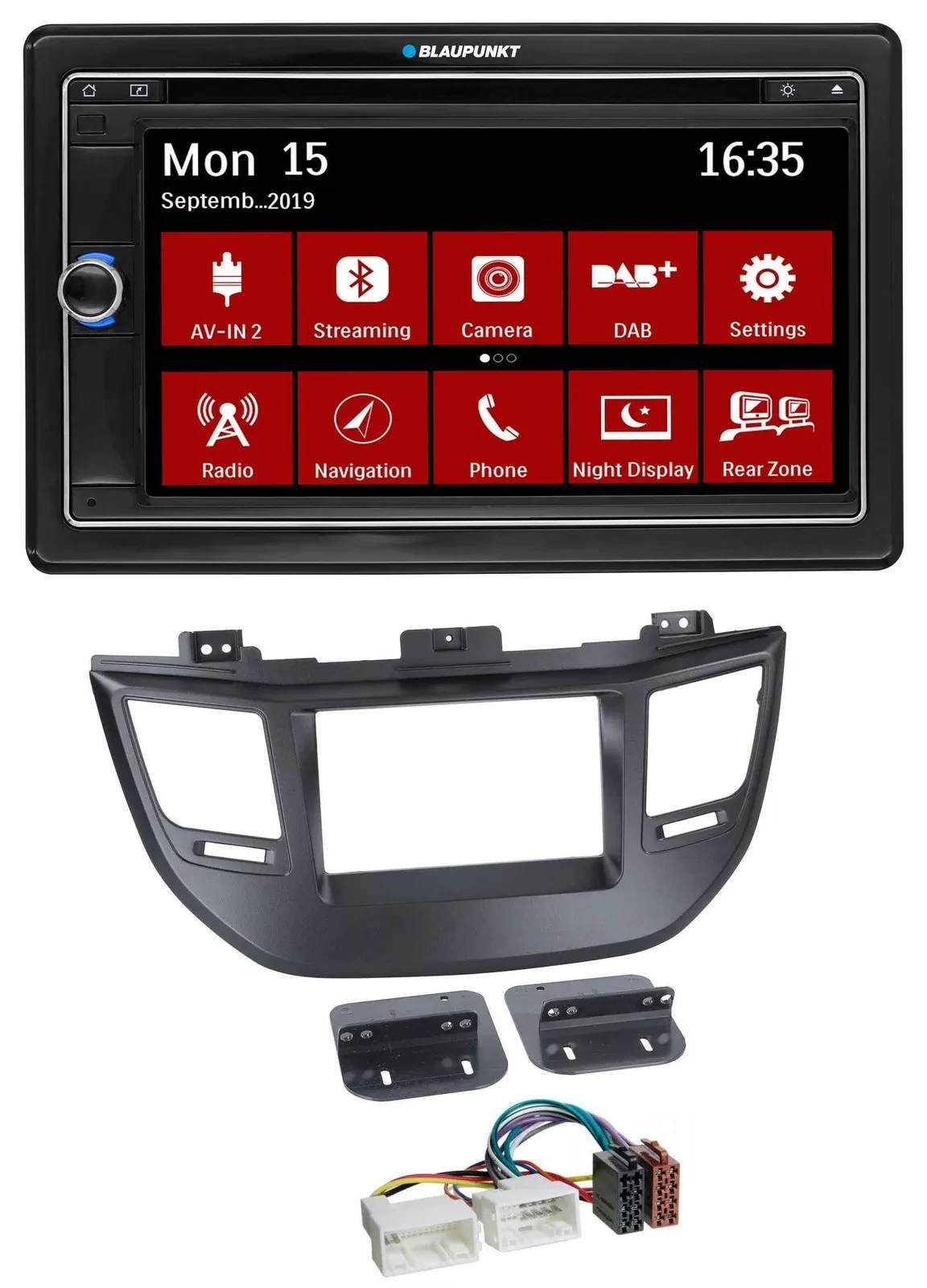 Blaupunkt Bluetooth DAB 2DIN USB DVD MP3 Autoradio für Hyundai Tucson ab 15 schw