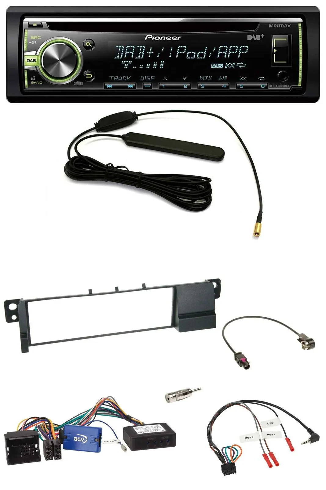 Pioneer MP3 USB CD DAB Lenkrad Autoradio für BMW 3er E46 01-07 schwarz