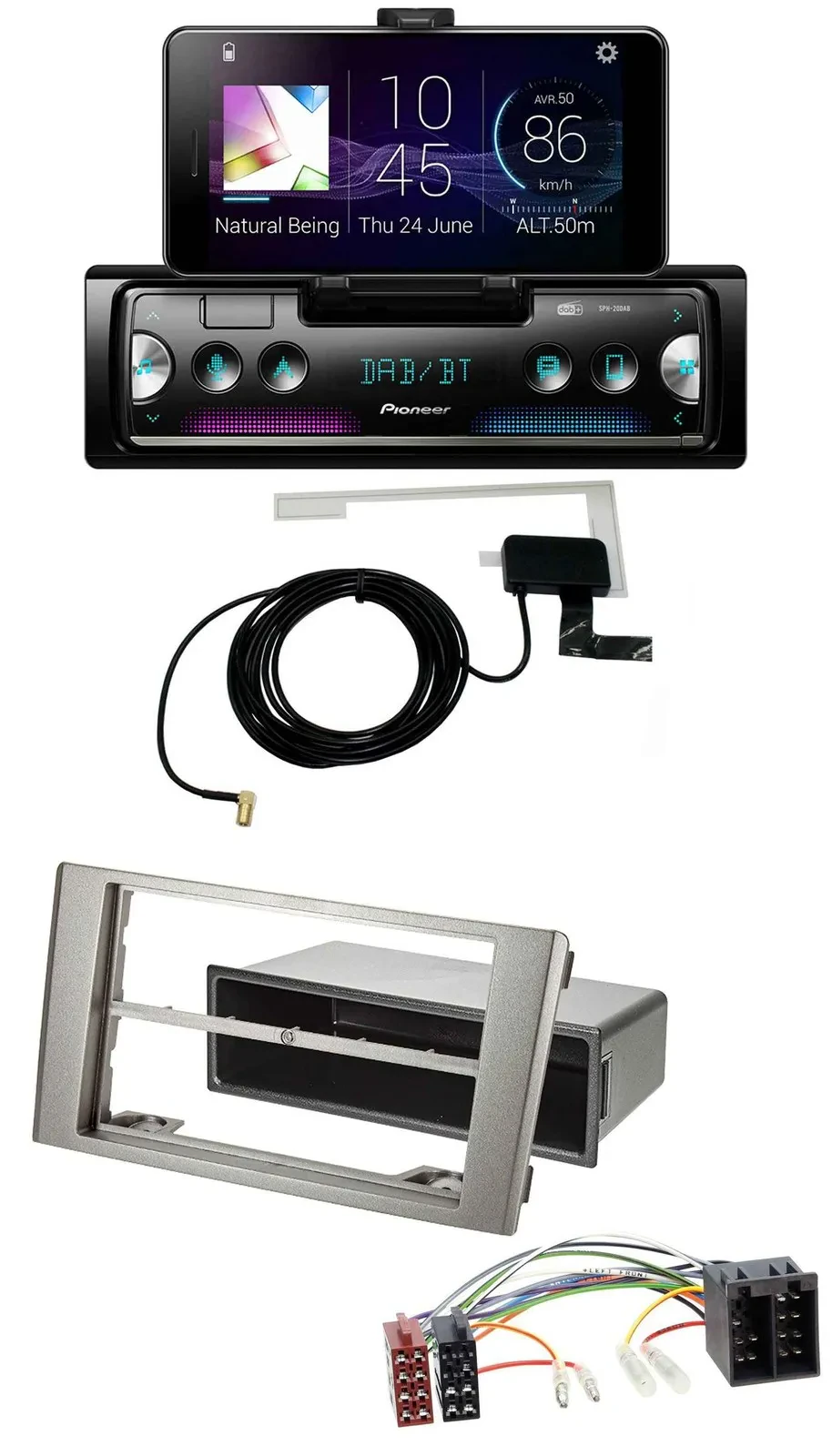 Автомагнитола для Iveco Daily (2006–2014) Pioneer DAB, Bluetooth, MP3, USB, серебристая