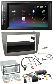 Автомагнитола Pioneer 2 DIN DAB Bluetooth USB для Alfa Romeo Mito, серебристая