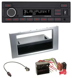 Автомагнитола Blaupunkt 1DIN, USB, AUX, MP3, для Ford Galaxy/Focus/C-Max/S-Max (2003–2007), серебристая