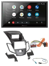 Pioneer USB 2DIN DAB MP3 Bluetooth Autoradio für Ford Fiesta 08-10 Display schwa