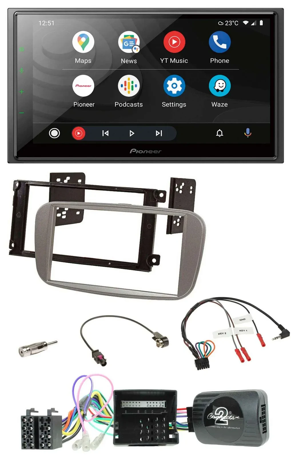Pioneer USB 2DIN DAB Lenkrad Bluetooth Autoradio für Ford C Max Galaxy Focus Can