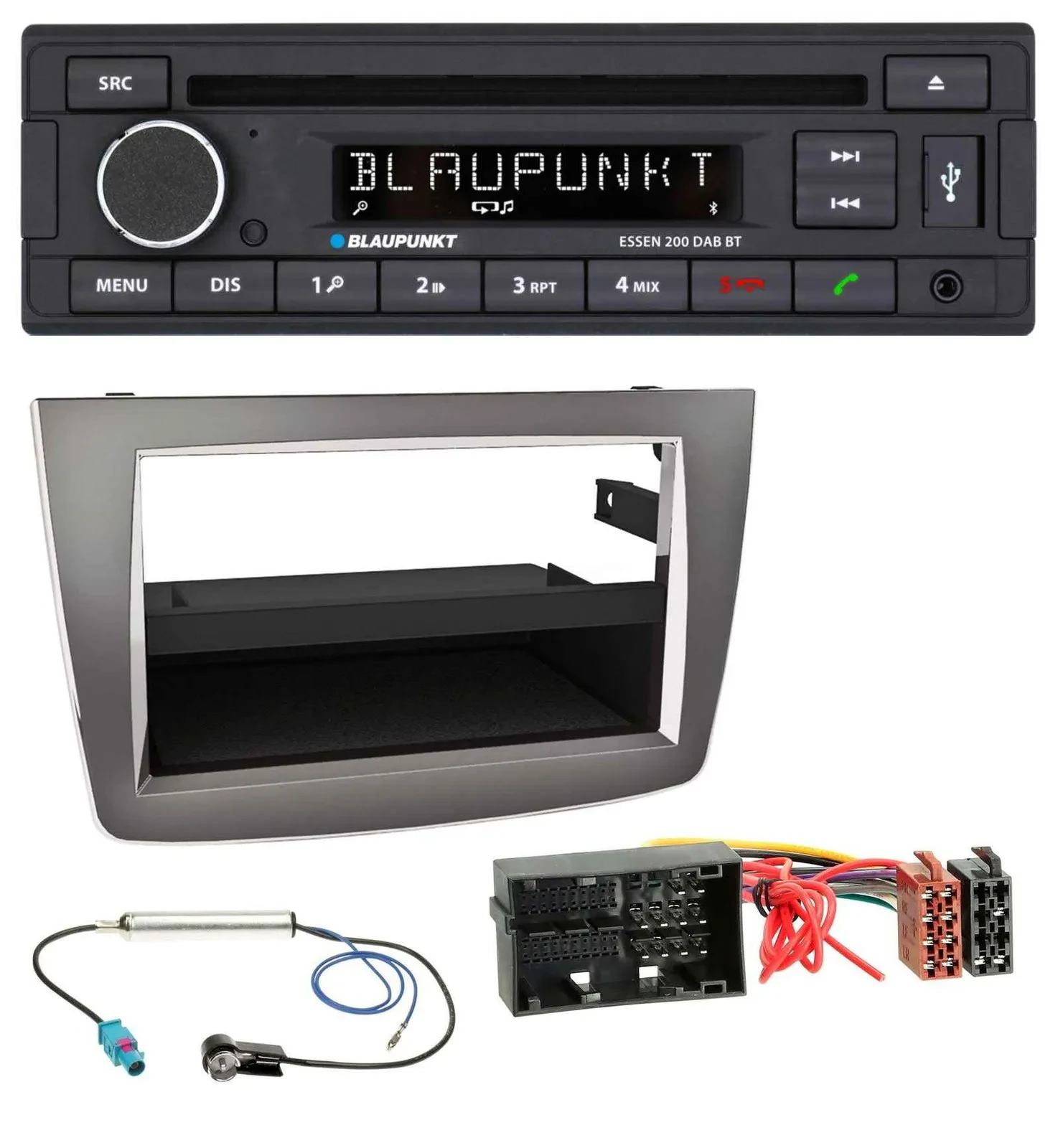 Автомагнитола Blaupunkt USB/MP3/Bluetooth/DAB CD для Alfa Romeo MiTo (с 2014, тип 955), серебристая