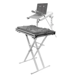 Odyssey LTBXS2MTCPWHT Combo Dual Tier Heavy-Duty Folding Stand+Laptop Shelf W...