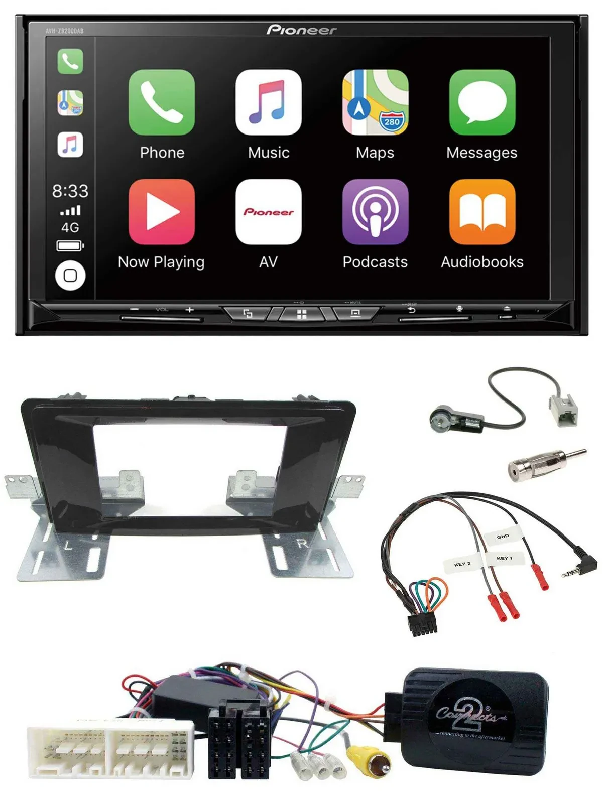 Pioneer 2DIN Lenkrad USB DAB DVD Bluetooth Autoradio für Hyundai H 350 ab 2016