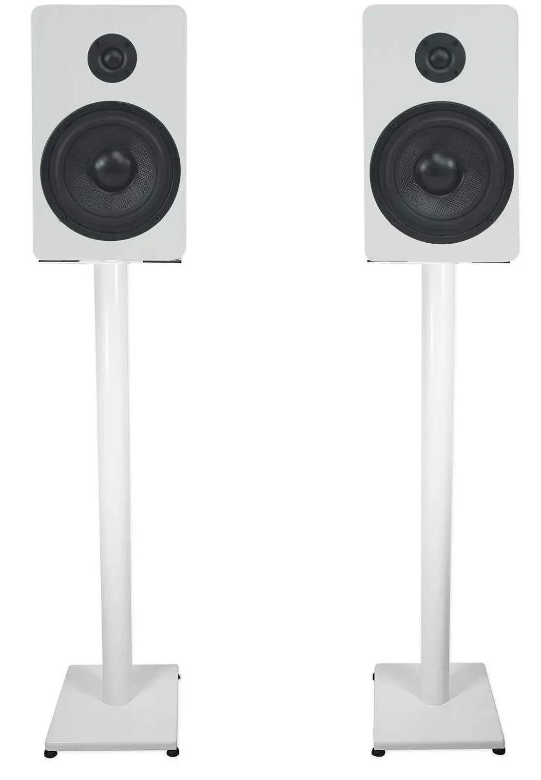 Широкополосная акустическая система Rockville RockShelf 54W White со стойками (пара)