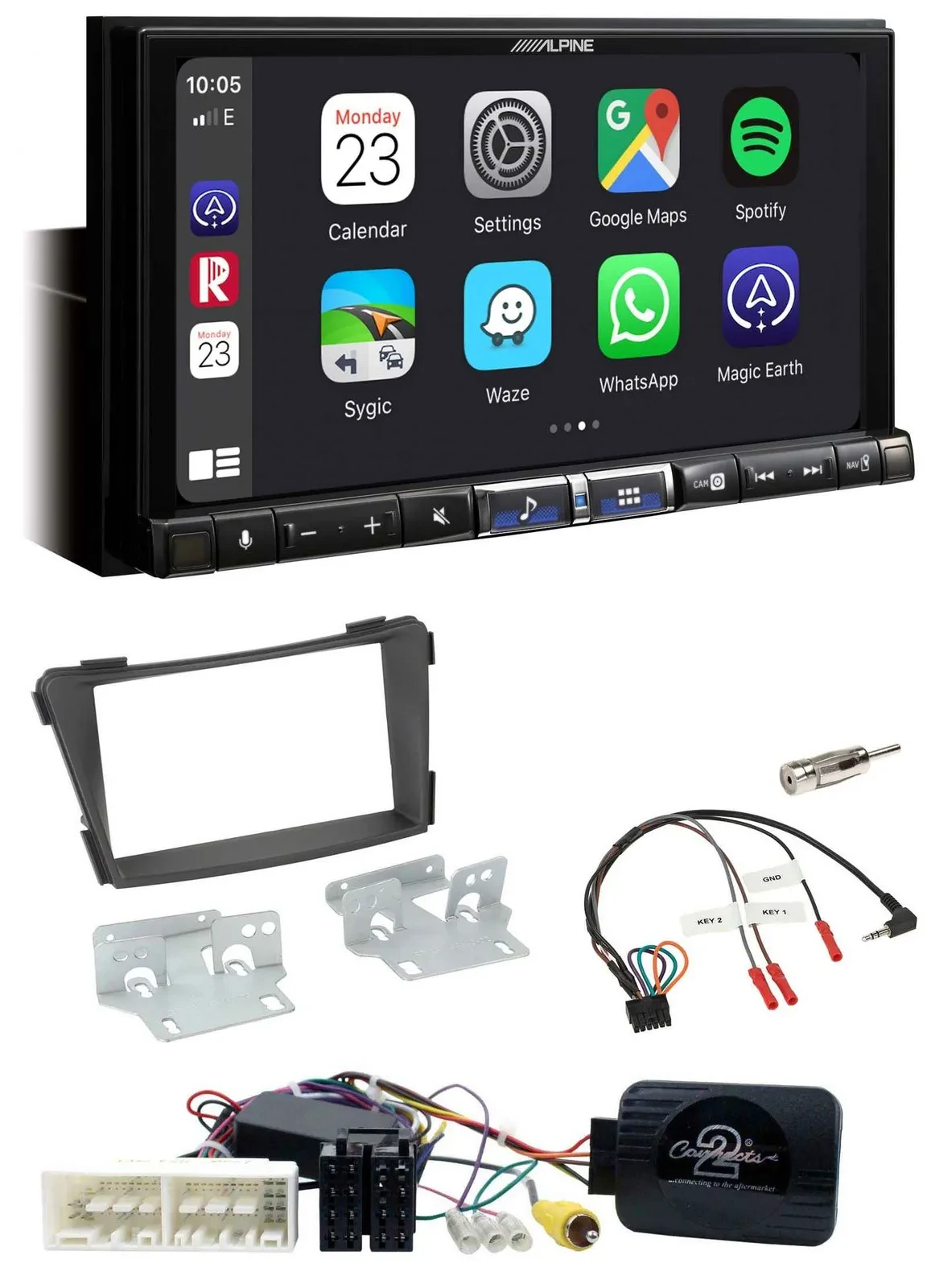 Alpine 2DIN DAB USB Lenkrad Bluetooth Autoradio für Hyundai i40 VF ab 16 schwarz