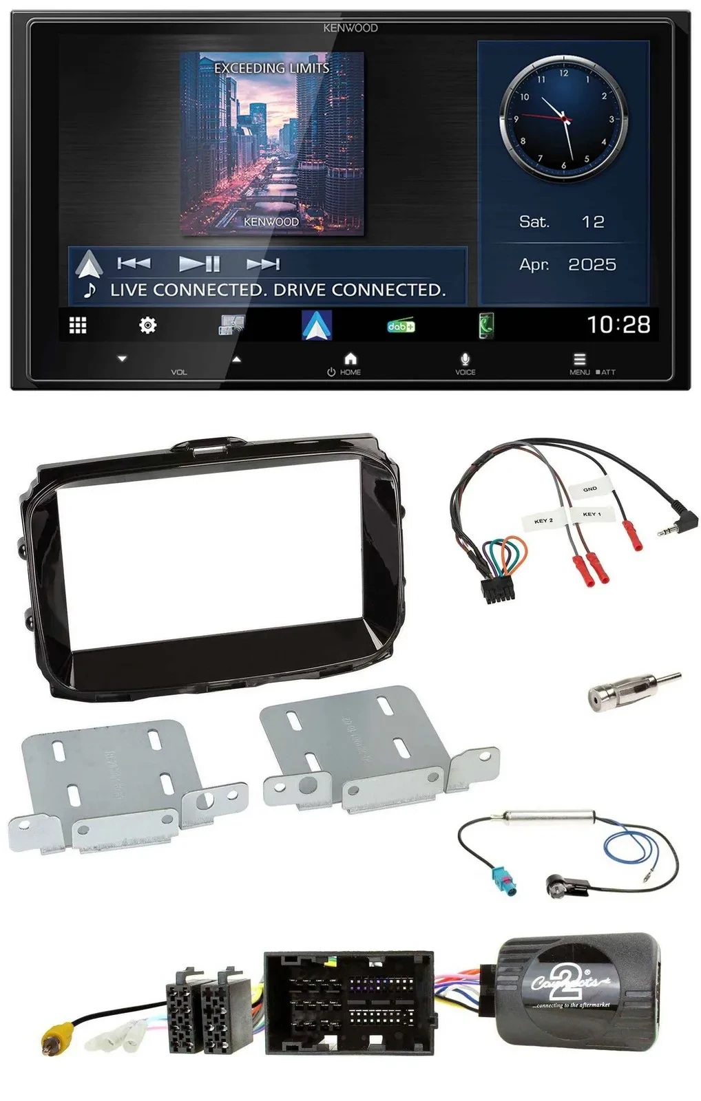 Kenwood Bluetooth 2DIN USB DAB Lenkrad Autoradio für Alfa Giulietta 2014-2021 pi