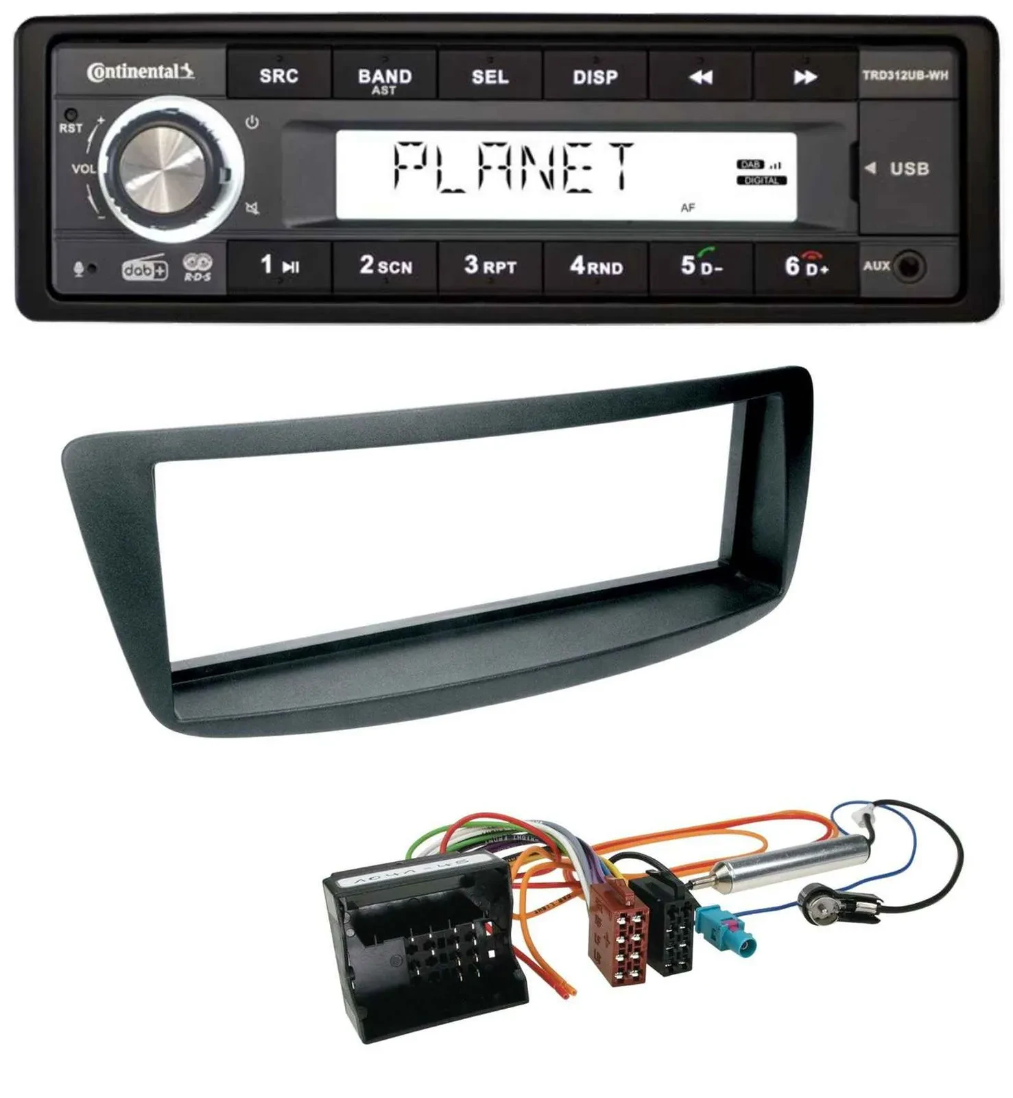 Continental USB 1DIN AUX DAB MP3 Autoradio für Citroen C1 Peugeot 107 Toyota Ayg