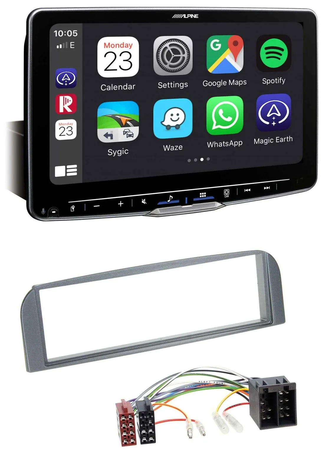 Alpine Bluetooth MP3 USB DAB Autoradio für Alfa Romeo 147, GT - anthrazit