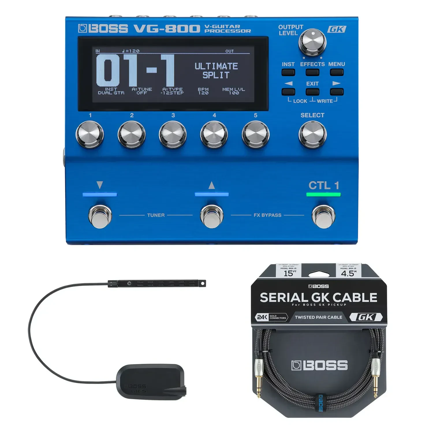 Гитарный процессор Boss VG-800 с гитарным звукоснимателем и Serial GK-кабелем (набор)
