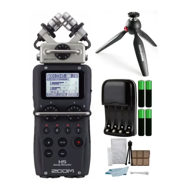 Zoom H5 UltraPortable Digital Audio Recorder with Tripod and Accessory Kit