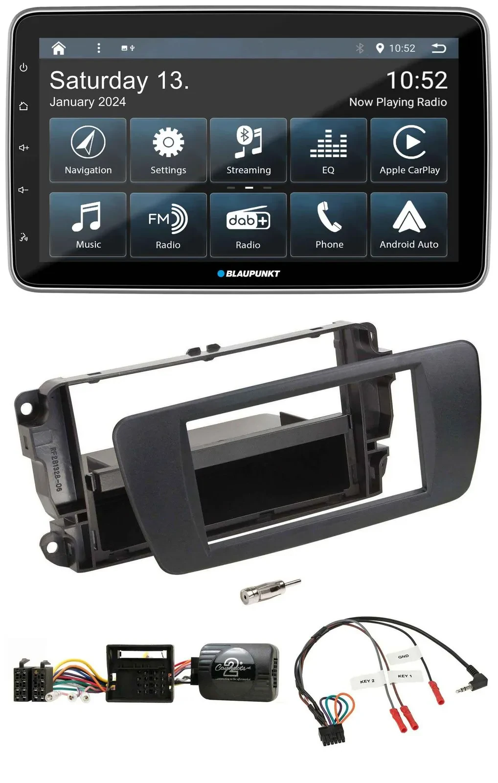 Blaupunkt USB DAB SD Lenkrad Bluetooth Autoradio für Seat Ibiza nitschwarz