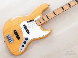 1973 Fender Jazz Bass Natural Ash w/ Black Blocks + Binding, Case