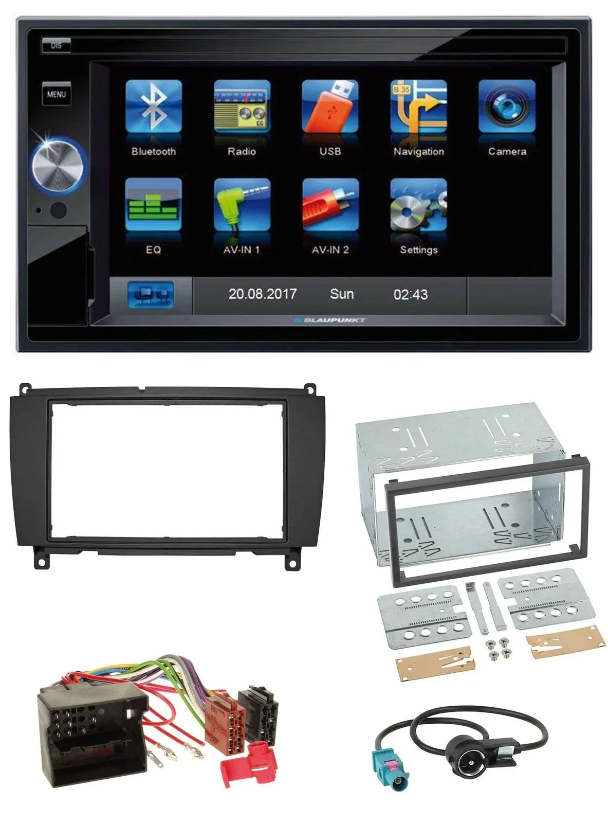 Blaupunkt SD Bluetooth 2DIN MP3 USB AUX Autoradio für Mercedes CLK C209 A209 04-