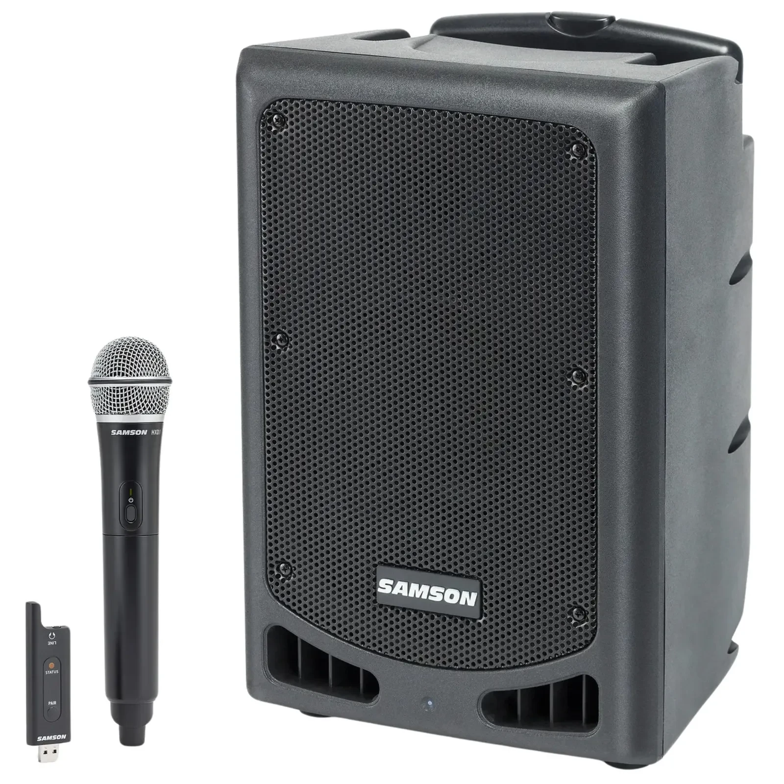Портативная PA-система Samson XP208W 200W, аккумуляторная, с беспроводным микрофоном, серый