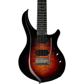 Sterling by Music Man Majesty 7 with DiMarzio Pickups 7-String Guitar Tiger Eye