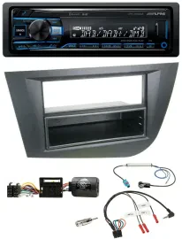 Alpine USB Bluetooth DAB Lenkrad Autoradio für Seat Leon 2005-2010 schwarz