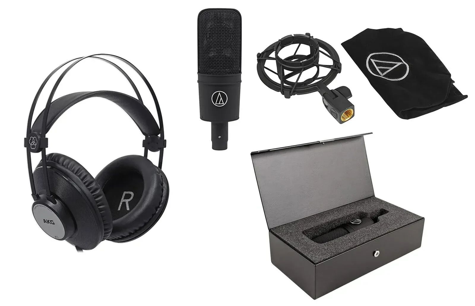 Микрофон конденсаторный кардиоидный Audio-Technica AT4040 (набор) с кейсом и наушниками AKG K72