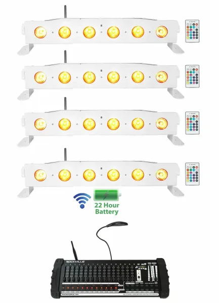 Светодиодный прибор Rockville BEST STRIP 60 White с DMX-контроллером (4 штуки)