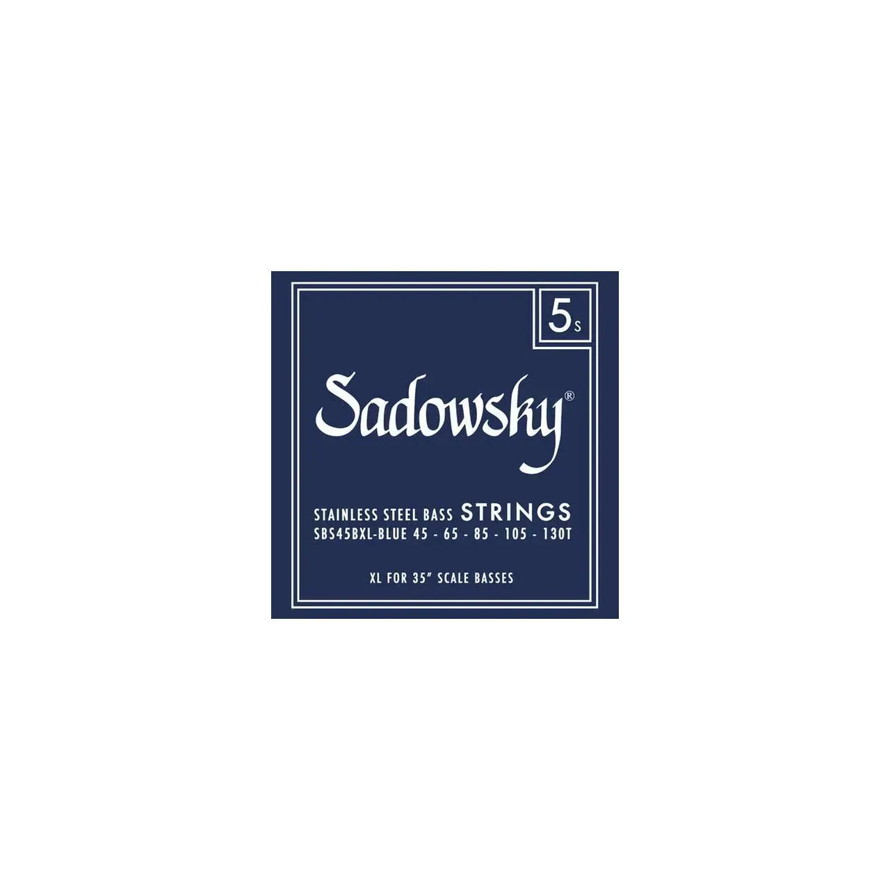 Струны для бас-гитары SADOWSKY Blue Label SBS 45BXL (набор), нержавеющая сталь, конусная навивка (taperwound), extra long 35", 5-струнные, 045-130